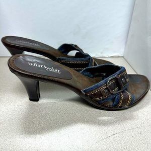 Aerosols blue Jean leather heels. Size 7 1/2, Bin#5